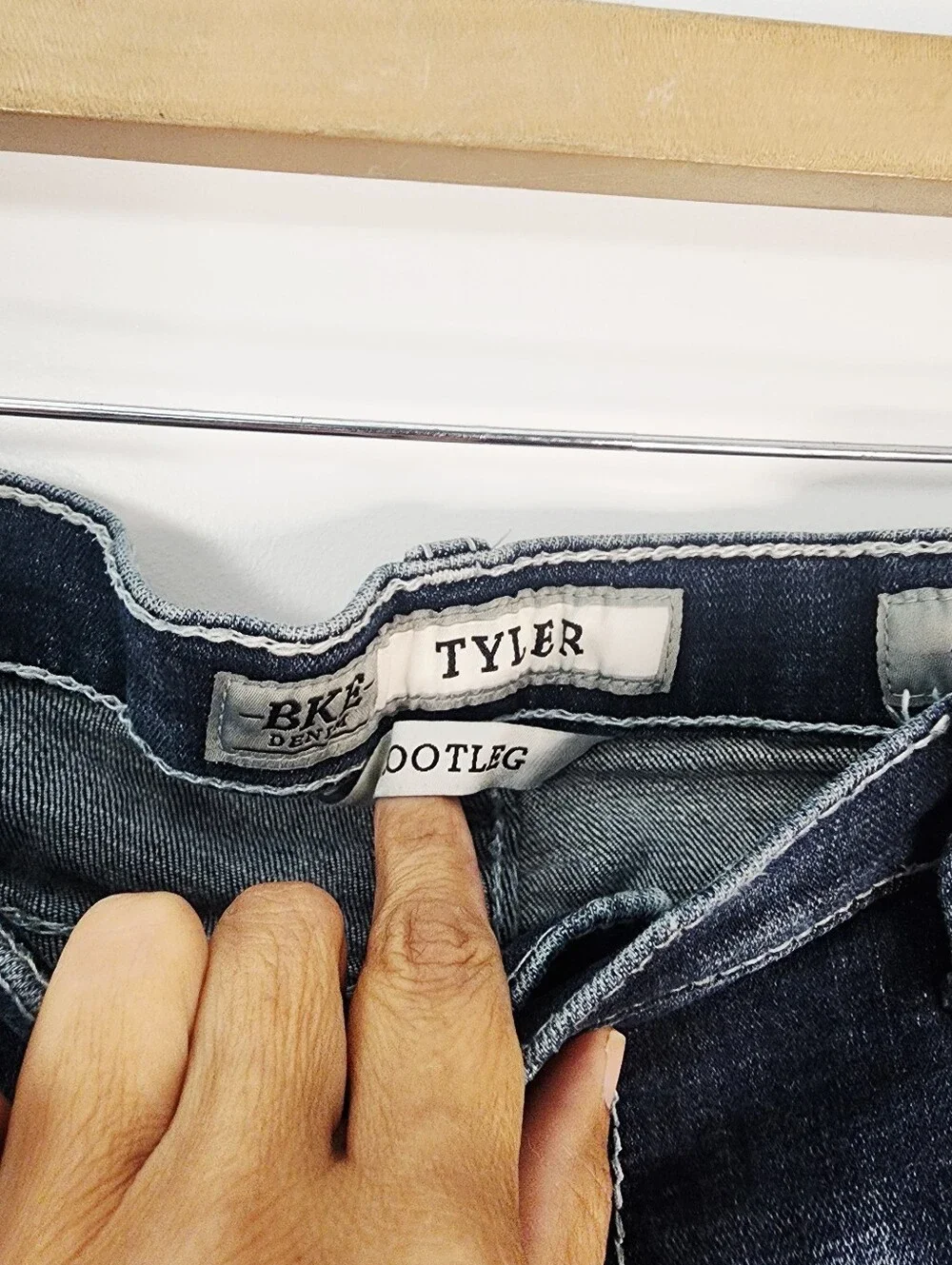BKE Men’s Bootcut Jeans in Dark Blue Fade Size 40L